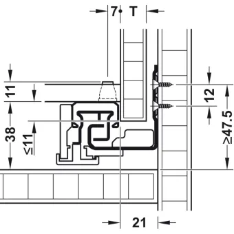 Bėgeliai paslėptieji UMA pilno ištraukimo atmetantys L300mm, 30kg su fiksatoriais