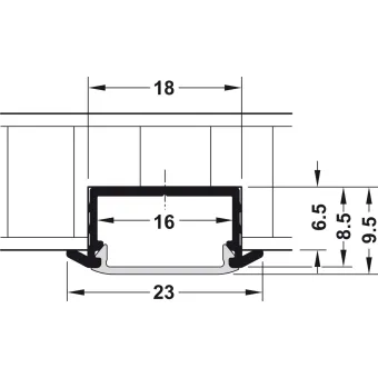 Profile for recess mounting 1190, for LED strip lights 10mm, L2500mm, Loox