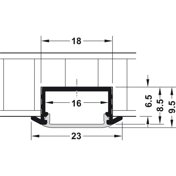Profile for recess mounting 1190, for LED strip lights 10mm, L2500mm, Loox
