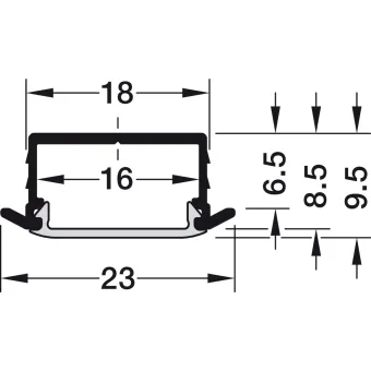 Profile for recess mounting 1190, for LED strip lights 10mm, L2500mm, Loox