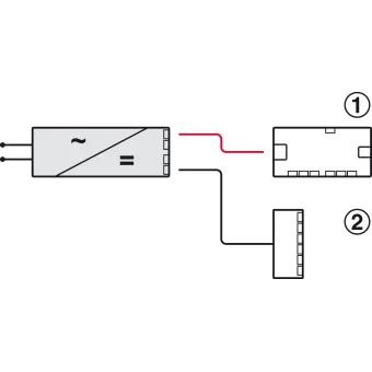 Konverteris Loox5, 24V, 40W, 4 jungčių 2-pin, su jungtimi jungikliui, juoda