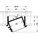 Profilis LED juostai įfrezuojamas kampinis PF5 L2500mm, aliuminis