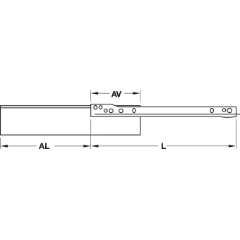 Drawer side runner system, single-walled, Häfele Matrix Box Single A25, single extension, height 150mm