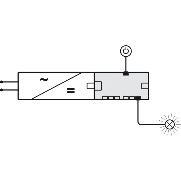 6-way distributor, Häfele Loox5 12V box to box with switching function 2-pin (monochrome)