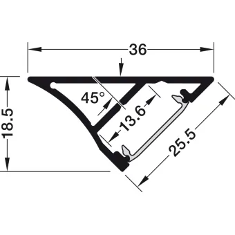 Profile for under mounting, Häfele Loox Profile 2193 for LED strip lights 8mm