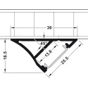 Profilis LED juostai išorinis kampinis PI6 L2500mm,