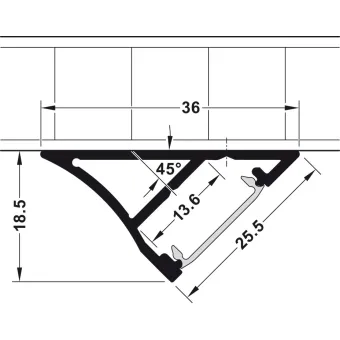 Profile for under mounting, Häfele Loox Profile 2193 for LED strip lights 8mm