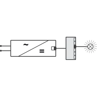 6-way distributor, Häfele Loox5 24V without switching function 2-pin (monochrome or multi-white 2-wire technology)