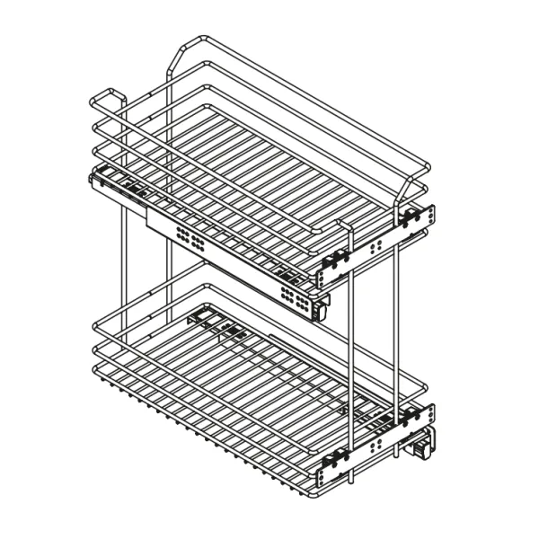 Ištraukiamas Cargo krepšys Unica 20, vielinis, P600mm, pilno ištraukimo, su švelniu uždarymuas