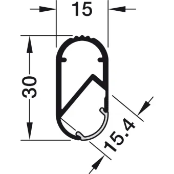 Profilis-kabykla LED L2500mm, aliuminis