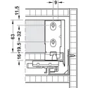 Stalčių šonai Matrix Box Slim A Synchro, H89mm, L550mm, 30kg, švelnaus uždarymo, antracitas