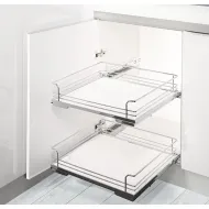 Base unit internal extension, installation behind hinged doors, roller bearing guided, shelf