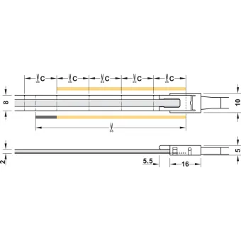 COB LED strip light LED3104 Loox5, 24V, 8mm, monochrome, 9.6W/m, natural white 4000K, 5m