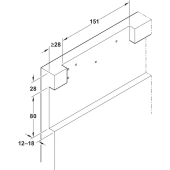 Sliding door fitting, Slido D-Line41 80X, set
