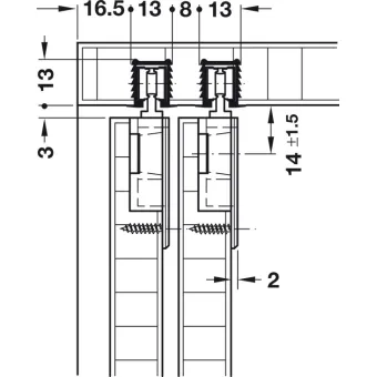 Kreipiančioji didelėms durims Slido F-Line21 20C / 11 12A