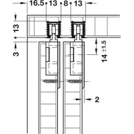 Kreipiančioji didelėms d. Slido F-Line21 20C / 11 12A HAFELE