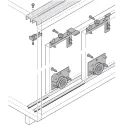SDS Slido F-Line15 55A medinėms 2 durims, reguliuojama