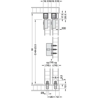 SDS Slido F-Line21 20C medinėms 2 durims su švelniu stabdymu 2 kryptimis