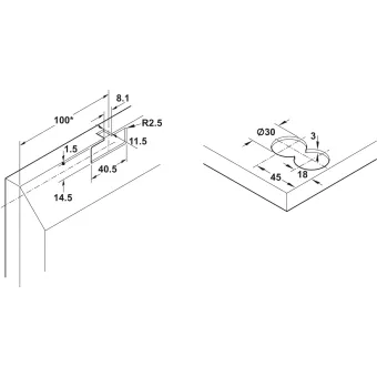 SDS Slido F-Line21 20F aliuminio profilio 2 durims