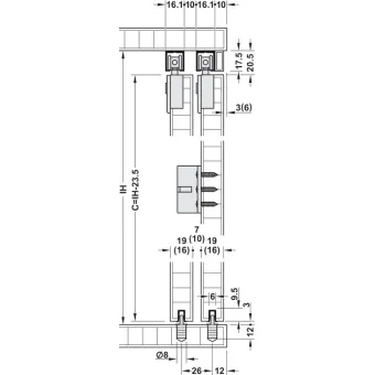 SDS Slido F-Line21 40C medinėms 2 durims su švelniu stabdymu 2 kryptimis