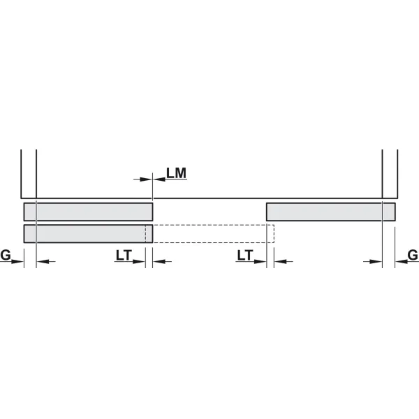 Sliding door fitting, Häfele Slido F-Line31 60A, set