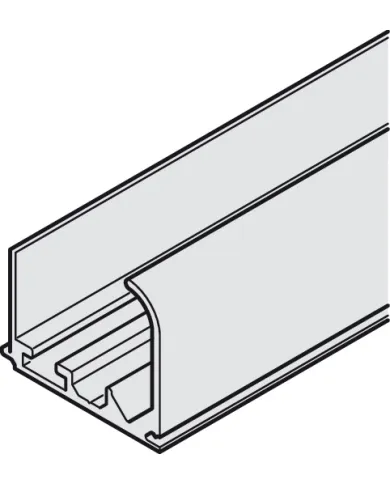 Single running track, Top, For screw fixing or groove mounting, Pre-drilled