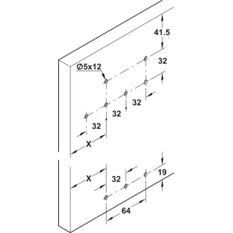 Sliding door fitting, Slido F-Line42 50A up to 4 doors, set