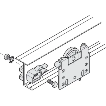 Sliding door fitting, Slido F-Line42 50A up to 4 doors, set