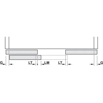 Sliding door fitting, Slido F-Line42 50A up to 4 doors, set