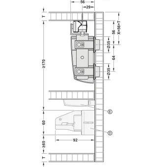 Sliding door fitting, Häfele Slido F-Fold61 25A, set