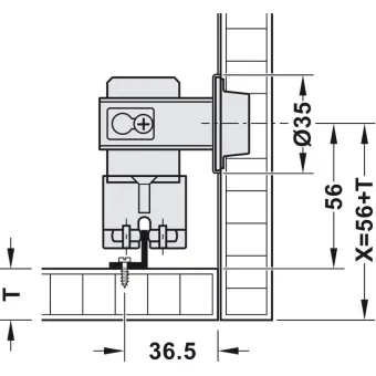SDS Slido F-Fold61 50A medinėms 2 durims su standartiniais lankstais, kairė