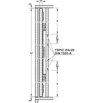 SDS Slido F-Park72 30A medinėms 1 durims H1200-1400mm, P665mm,