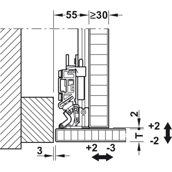 SDS Slido F-Park72 30A medinėms 1 durims H1990-2200mm, P665mm,