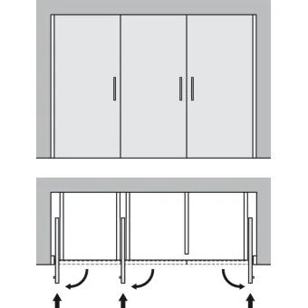Sliding door fitting, Slido F-Park72 50A, Infront/Vorfront