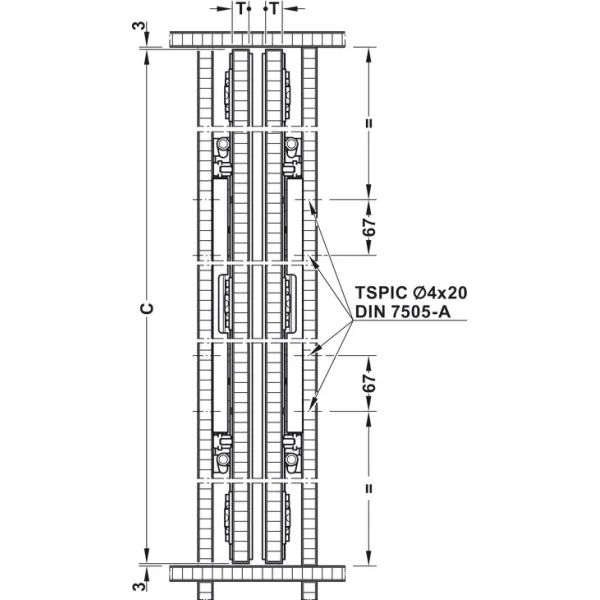 SDS Slido F-Park72 50A medinėms 1 durims H2200-2700mm, P560mm,