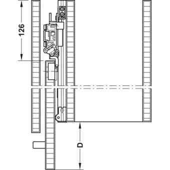 Sliding door fitting, Slido F-Park72 50A, Infront/Vorfront