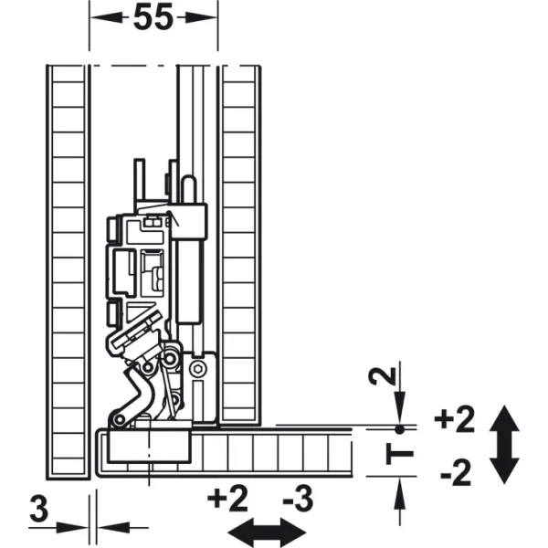 SDS Slido F-Park72 50A medinėms 1 durims H2200-2700mm, P665mm,