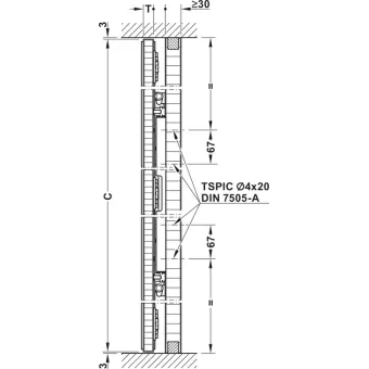 SDS Slido F-Park72 50A medinėms 1 durims H2200-2700mm, P665mm,