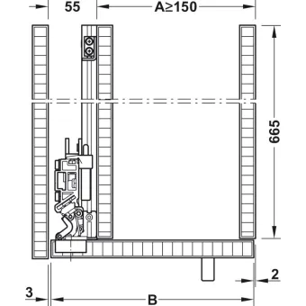 Sliding door fitting, Slido F-Park72 50A, Infront/Vorfront