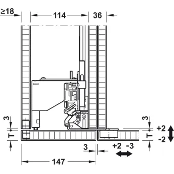 SDS Slido F-Park72 60B medinėms 2 durims H1990-2200mm, P805mm,
