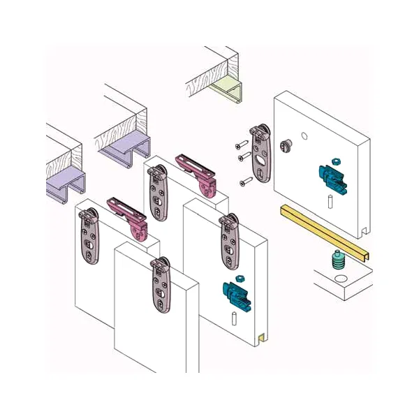 Sliding door system 1010, for one wooden door, 20kg