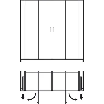 Wooden pivot sliding doors, Häfele Slido F-Park72 60B, set