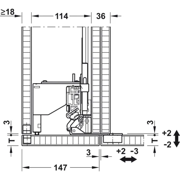 SDS Slido F-Park72 60B medinėms 2 durims H1990-2200mm, P905mm,