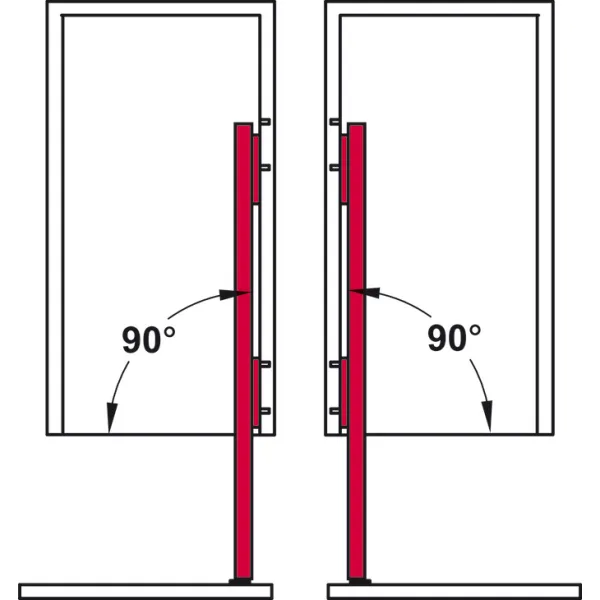 Laikiklis priekinis 90° pilka
