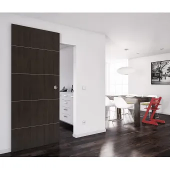 Sliding door fitting, Häfele Slido D-Line43 80M, set with running track for 1 door leaf