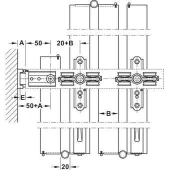 SDS Slido W-Fold32 100-T KPL be apatinio bėgelio sien.