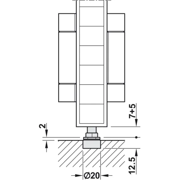 SDS Slido W-Fold32 100-T KPL be apatinio bėgelio sien.