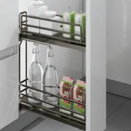 CARGO basket W150mm, left, with soft close, titanium
