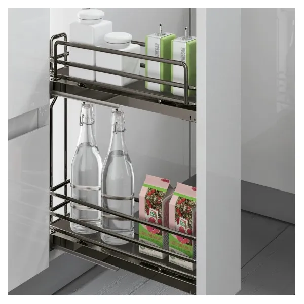 CARGO basket W200mm, left, with soft close, titanium