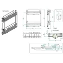 CARGO basket W200mm, left, with soft close, titanium